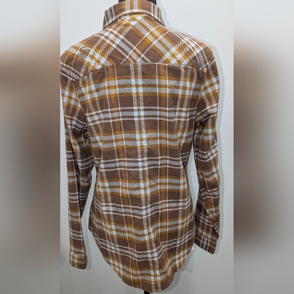 Moosejaw Mountaineering Linwood Flannel Shirt Women's Medium Brown Plaid NWT - Picture 3 of 11